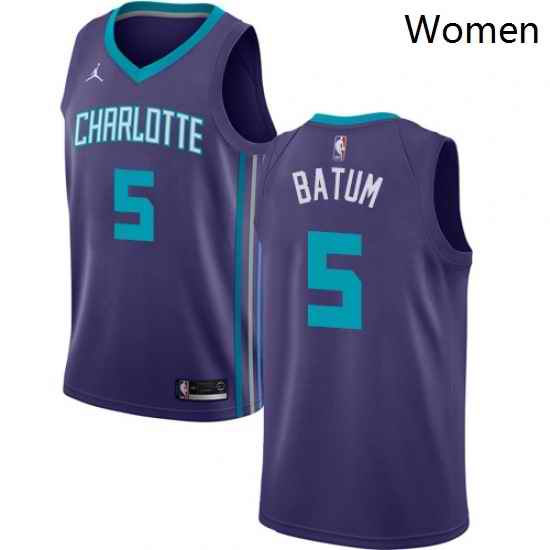 Womens Nike Jordan Charlotte Hornets 5 Nicolas Batum Swingman Purple NBA Jersey Statement Edition